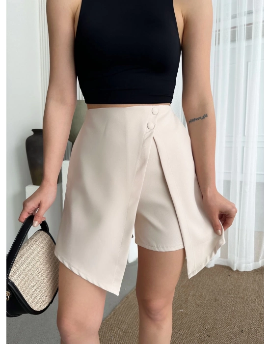 İki Düğmeli Şort Etek
