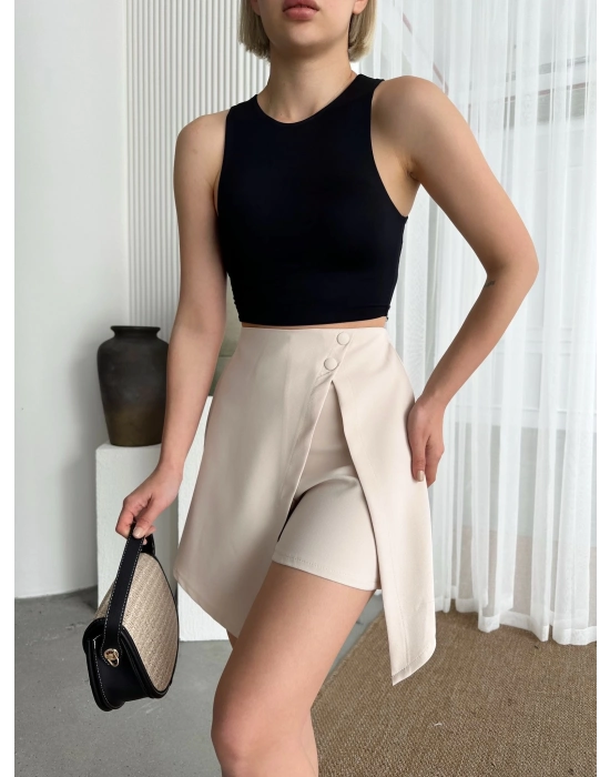İki Düğmeli Şort Etek