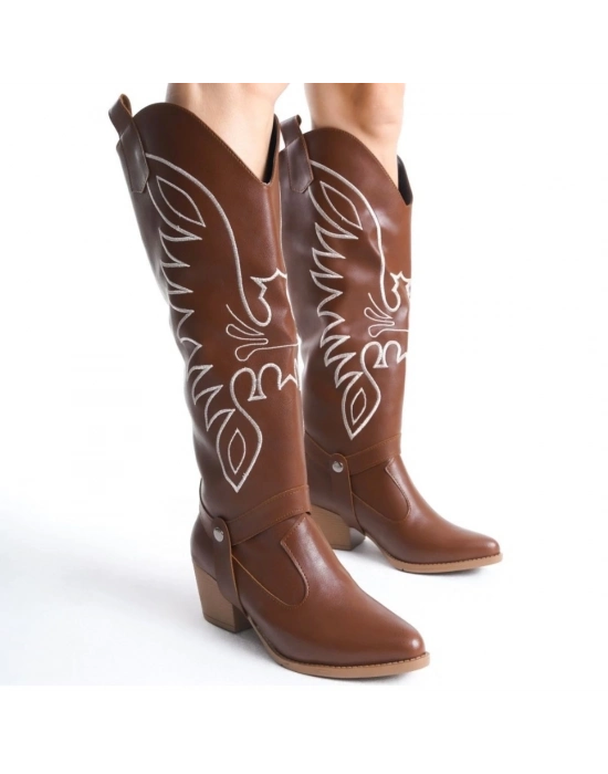 Jilla Taba Cilt Tak Çıkar Topuklu Bot Ve Çizme