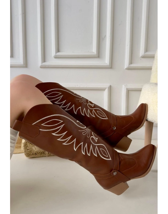 Jilla Taba Cilt Tak Çıkar Topuklu Bot Ve Çizme - Bamido