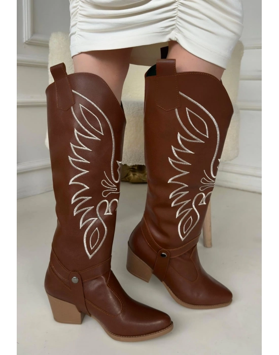 Jilla Taba Cilt Tak Çıkar Topuklu Bot Ve Çizme - Bamido