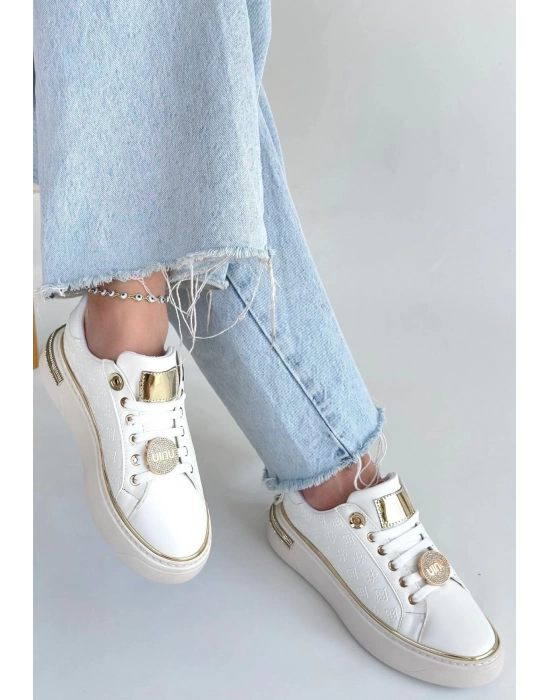 Jlar Beyaz Cilt Bağcıklı Spor Ayakkabı