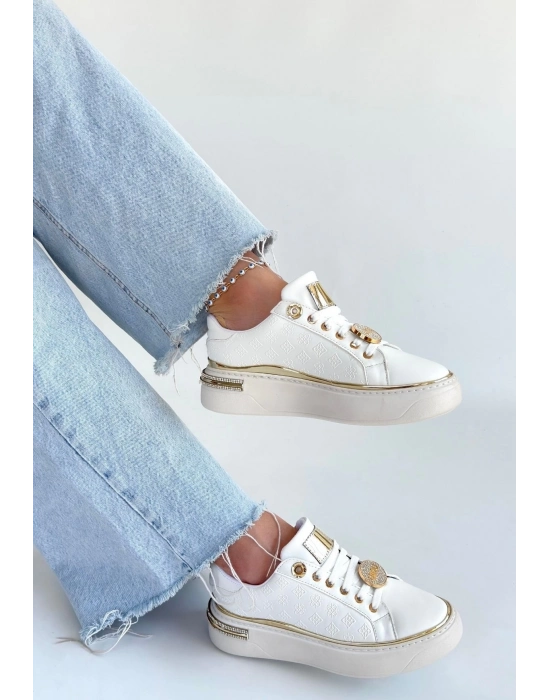 Jlar Beyaz Cilt Bağcıklı Spor Ayakkabı