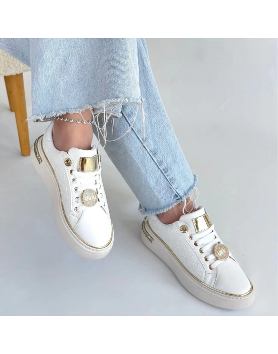 Jlar Beyaz Cilt Bağcıklı Spor Ayakkabı