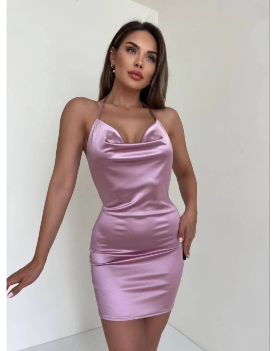 Kadın Boyundan İnce Askılı Elbise S3585