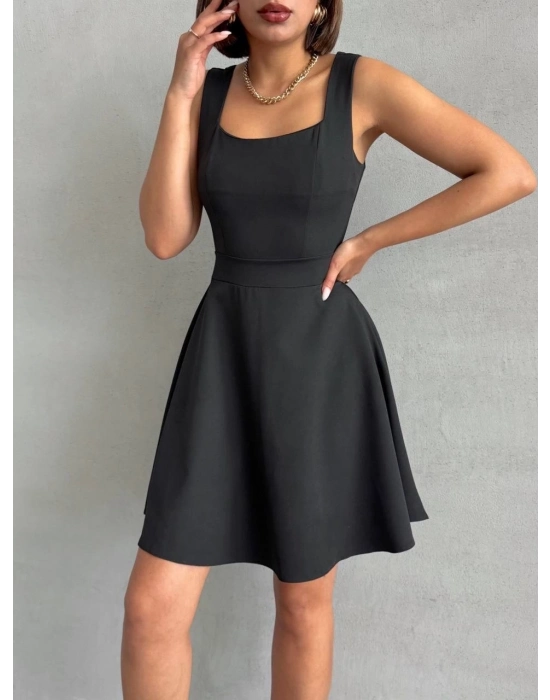 Kadın Kare Yaka Kısa Elbise S251188