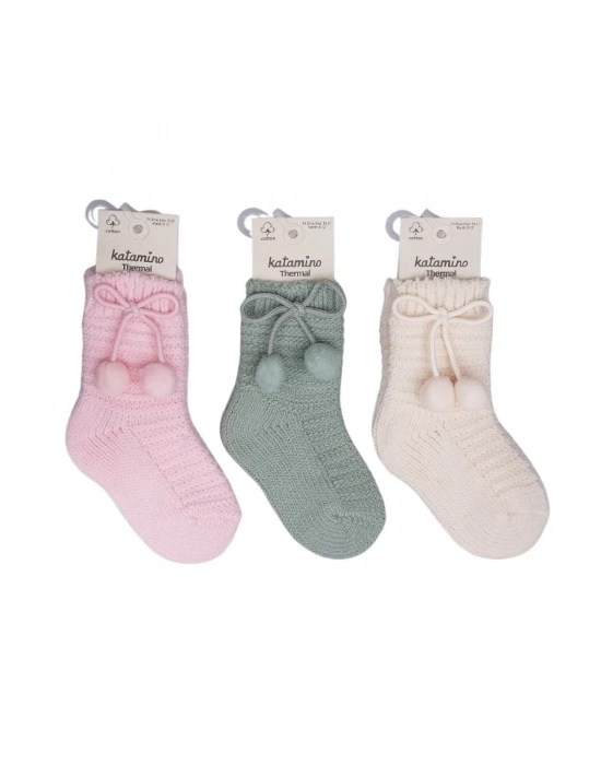 Katamino Ceylan Aksesuarlı Kız Bebek Havlu Soket Çorap 450908 Asorti