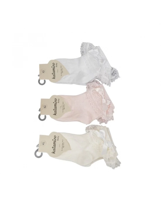 Katamino Lilya Aks Kız Bebek Soket Çorap K46304 Asorti