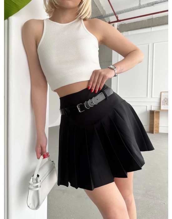 Kemerli Pikseli Şort Etek