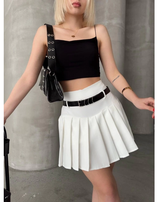 Kemerli Pikseli Şort Etek