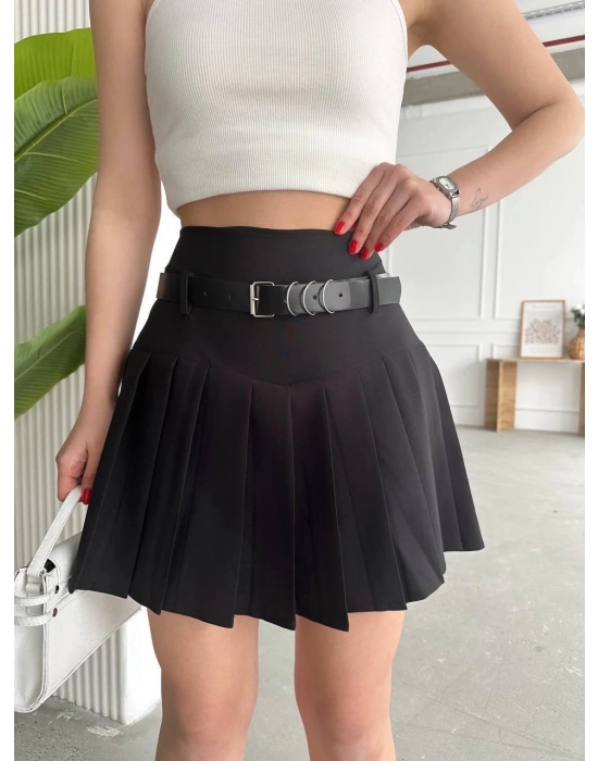 Kemerli Pikseli Şort Etek