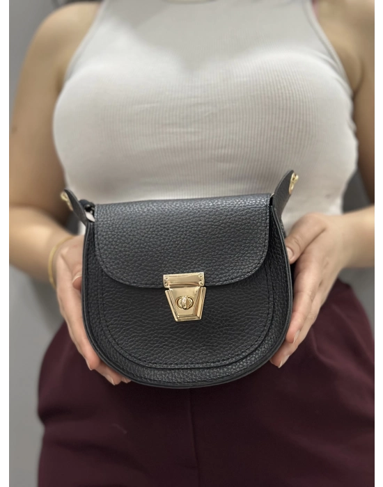 Klasik Kapaklı Siyah Cilt Çanta