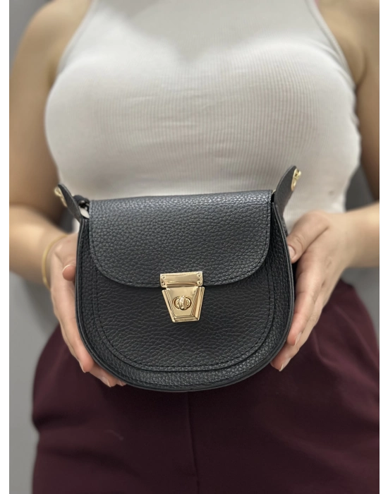 Klasik Kapaklı Siyah Cilt Çanta