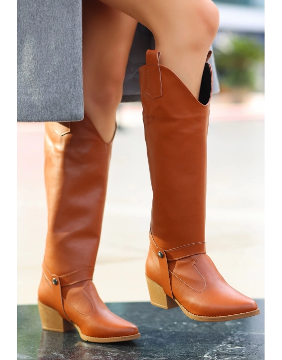 Milla Taba Cilt Tak Çıkar Topuklu Bot Ve Çizme - Bamido