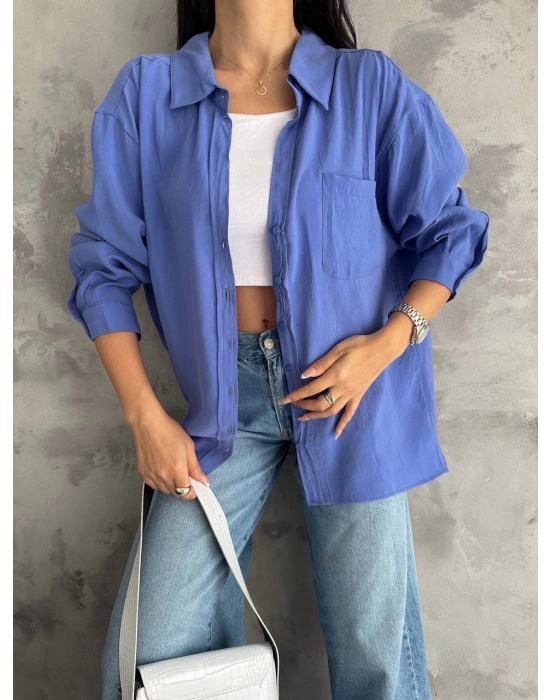 Modal Oversize Cepli Gömlek