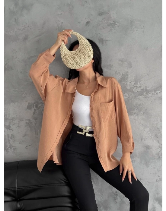 Modal Oversize Cepli Gömlek