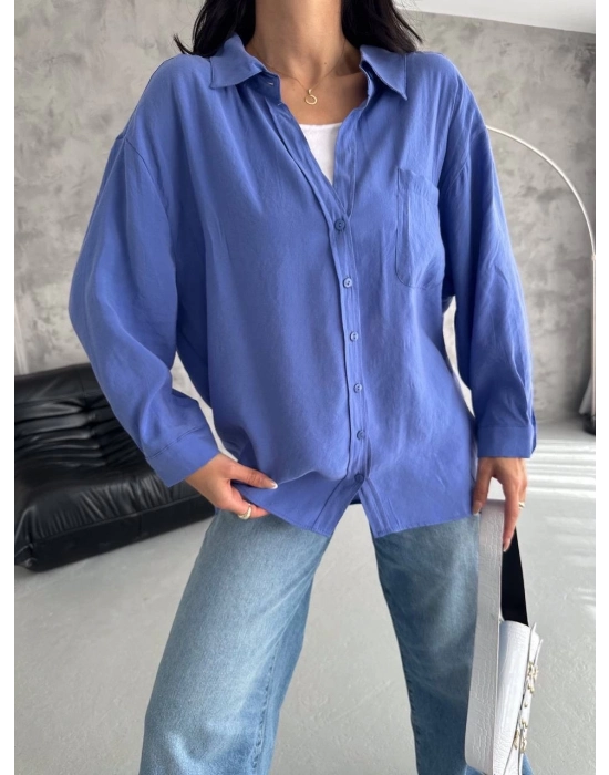 Modal Oversize Cepli Gömlek