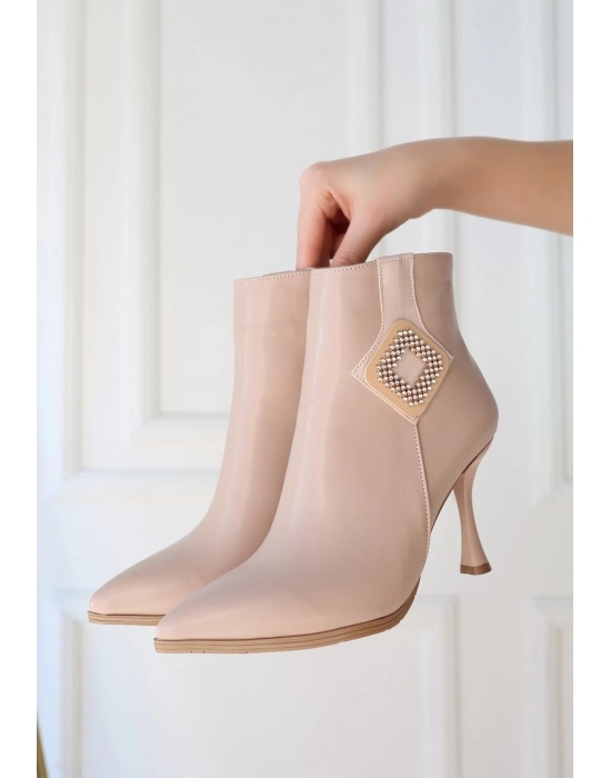 Moose Nude Cilt Topuklu Bot - Bamido