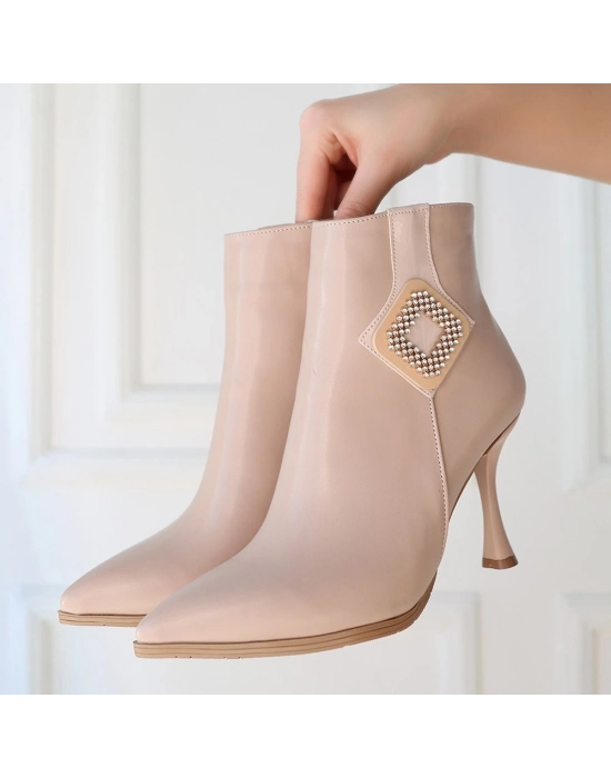 Moose Nude Cilt Topuklu Bot - Bamido