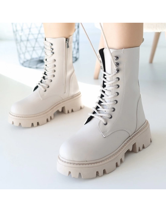 Neole Bej Cilt Bağcıklı Bot - Bamido