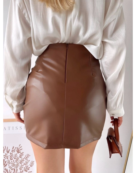 Önden Büzgülü Etek Taba H24210