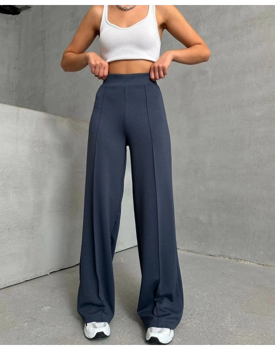 Önü Çımalı Pantolon Füme