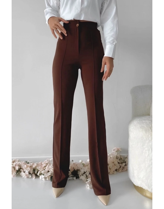 Önü Cumalı İthal Krep Pantolon