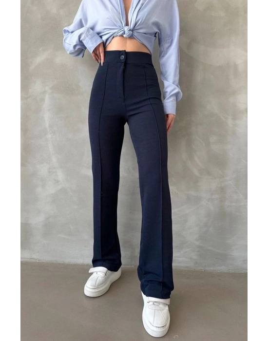 Önü Cumalı İthal Krep Pantolon