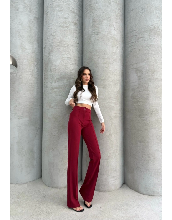 Önü Cumalı İthal Krep Pantolon