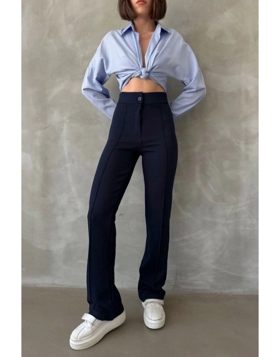 Önü Cumalı İthal Krep Pantolon