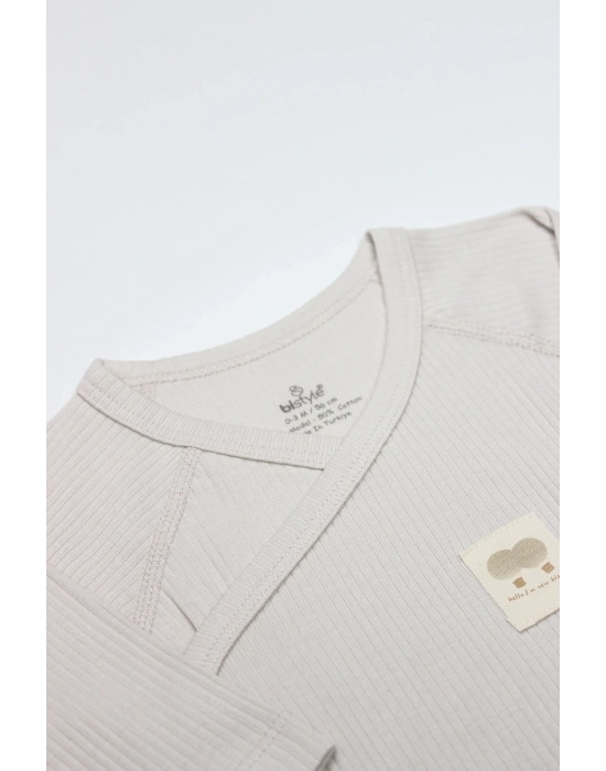 Organic Modal Flying Balloons Kruvaze Uzun Kol Body Bs17121 Bej