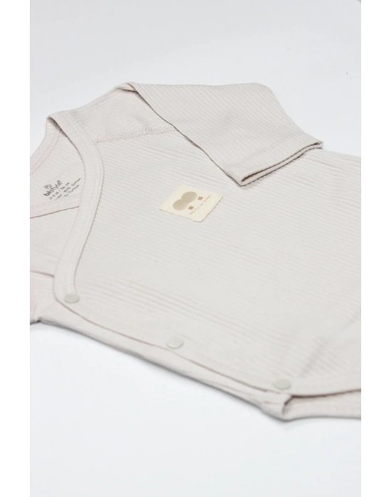 Organic Modal Flying Balloons Kruvaze Uzun Kol Body Bs17121 Bej