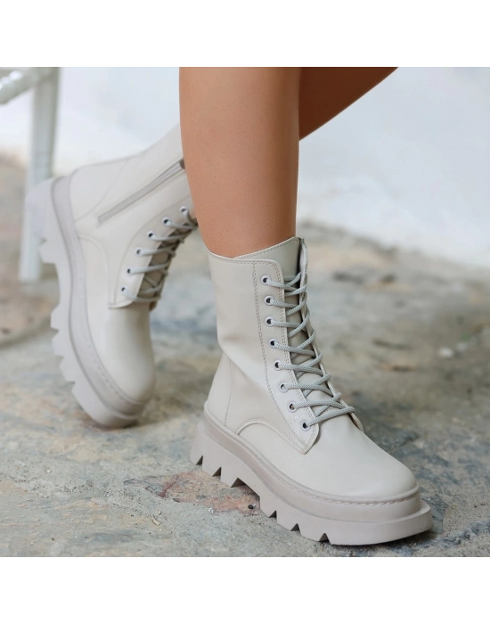 Orge Bej Cilt Bağcıklı Bot