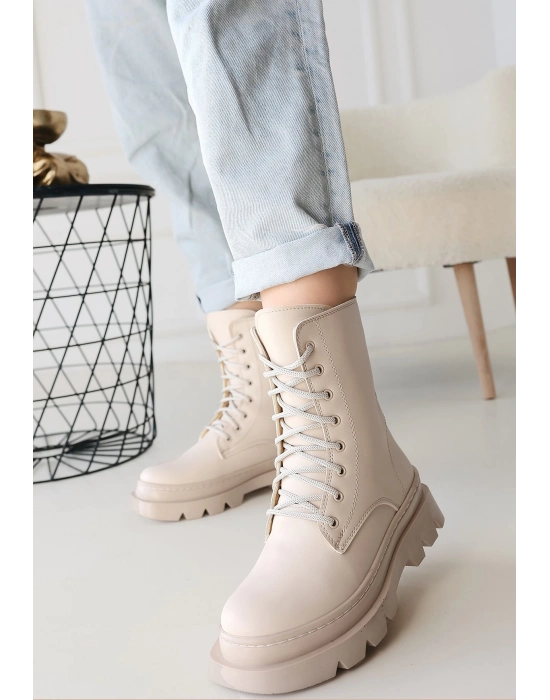 Orge Bej Cilt Bağcıklı Bot - Bamido