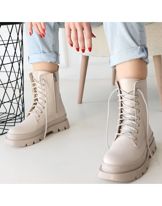 Orge Bej Cilt Bağcıklı Bot - Bamido