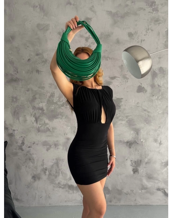 Pencereli Mini Mikro Elbise S3843