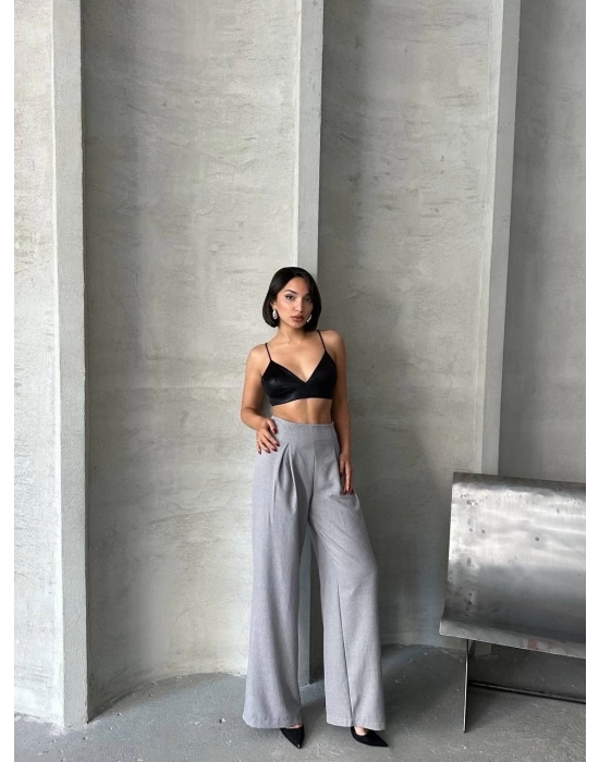 Pileli Keten Pantolon S255046