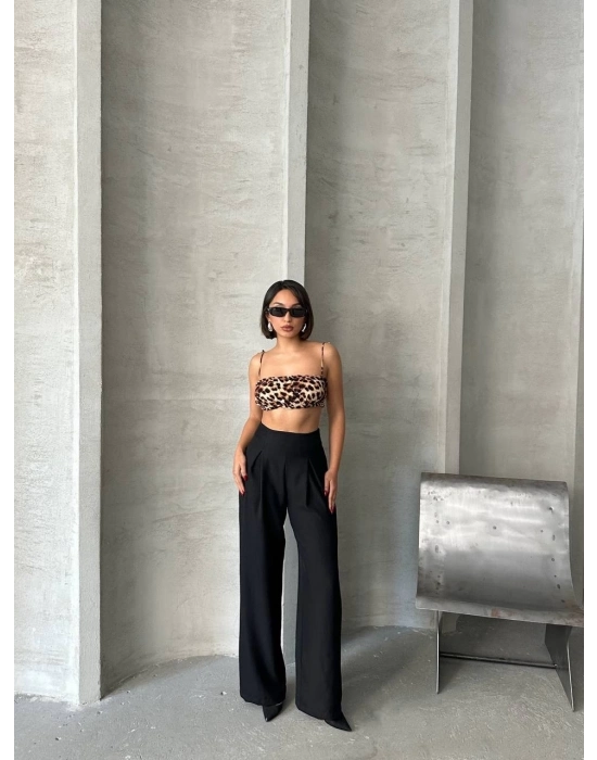 Pileli Keten Pantolon S255046