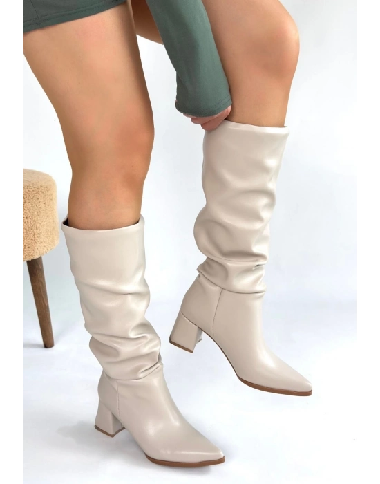 Piyat Ten Cilt Topuklu Çizme