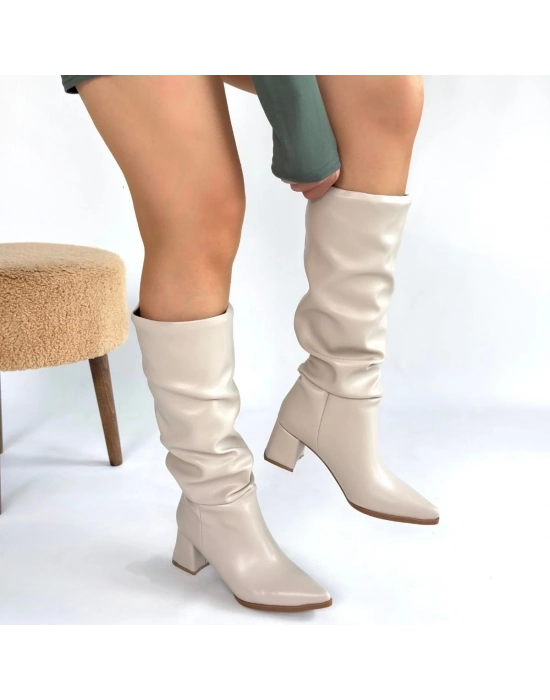 Piyat Ten Cilt Topuklu Çizme