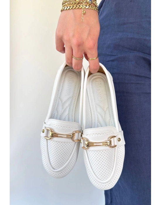 Rain Beyaz Cilt Babet Ayakkabı