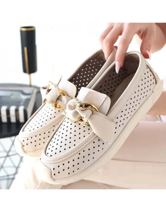 Riwan Bej Cilt Babet Ayakkabı - Bamido