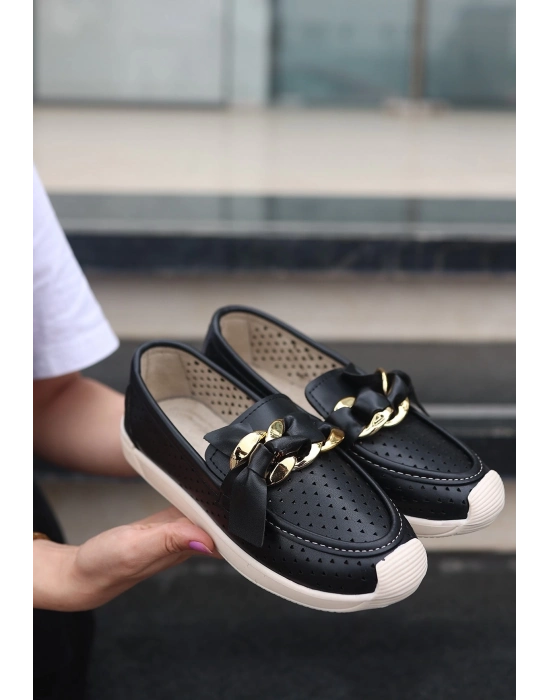 Riwan Siyah Cilt Babet Ayakkabı