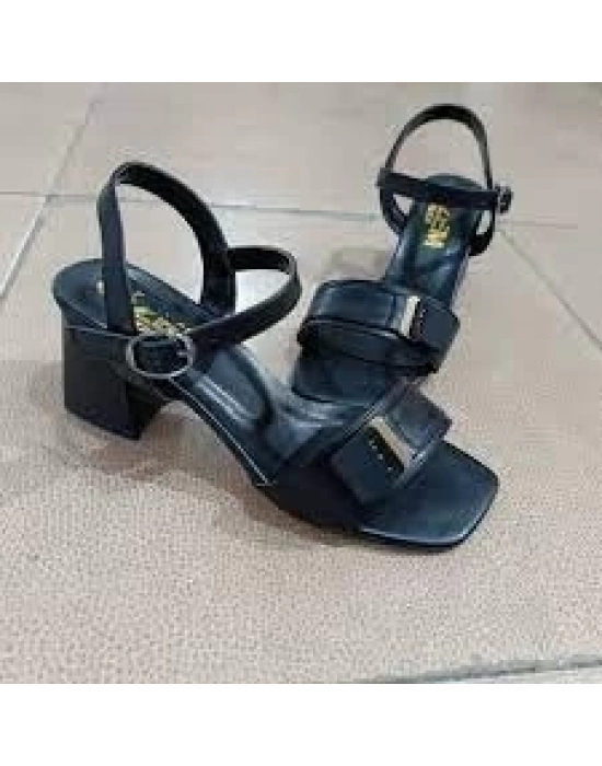 Ruty Siyah Cilt Topuklu Ayakkabı