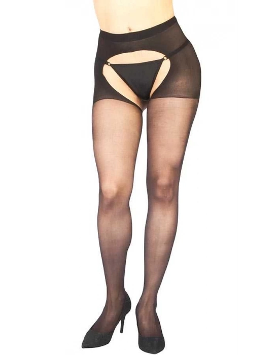 Siyah Özel Bölgesi Açık Fantazi Külotlu Çorap Tm1078