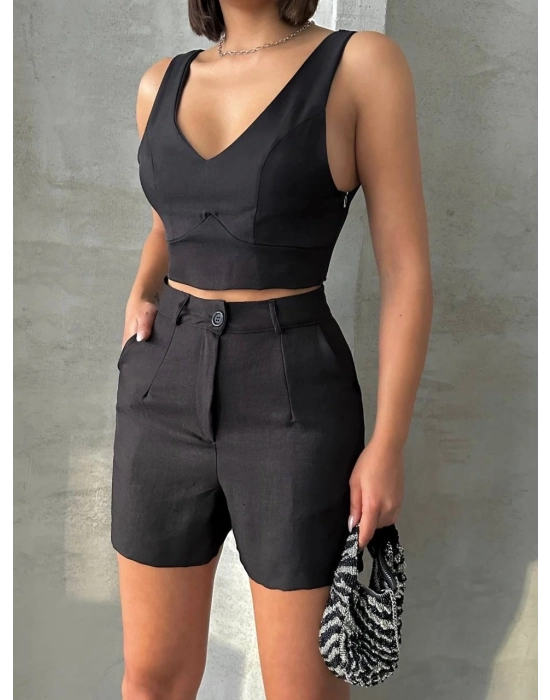 Şortlu Keten Takım