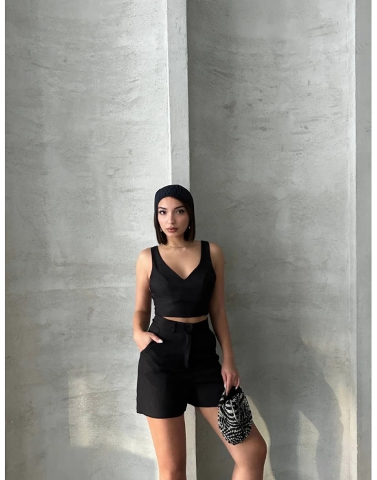 Şortlu Keten Takım