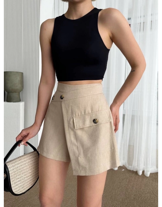 Tek Cepli Şort Etek