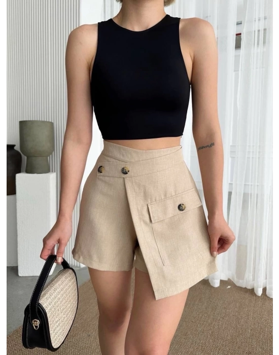 Tek Cepli Şort Etek