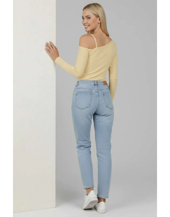 Tek Omuz İpli Bluz Sarı T4328